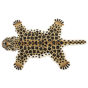 Wool Kids Rug Leopard 100 x 160 cm Beige AZAAD