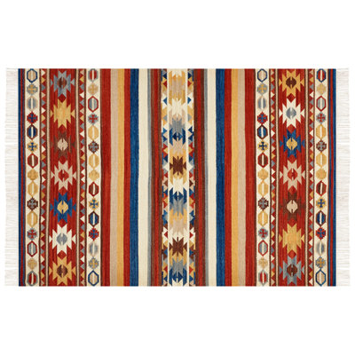 Wool Kilim Area Rug 160 x 230 cm Multicolour JRARAT
