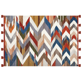 Wool Kilim Area Rug 160 x 230 cm Multicolour KANAKERAVAN