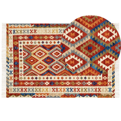 Wool Kilim Area Rug 160 x 230 cm Multicolour OSHAKAN