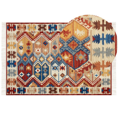 Wool Kilim Area Rug 160 x 230 cm Multicolour VANASHEN