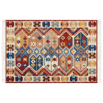 Wool Kilim Area Rug 160 x 230 cm Multicolour VANASHEN