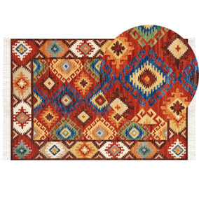 Wool Kilim Area Rug 160 x 230 cm Multicolour ZOVUNI