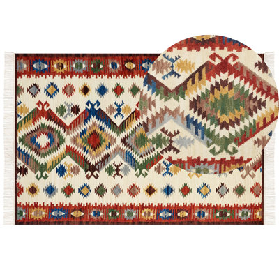 Wool Kilim Area Rug 200 x 300 cm Multicolour AREVIK