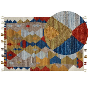 Wool Kilim Area Rug 200 x 300 cm Multicolour ARZAKAN