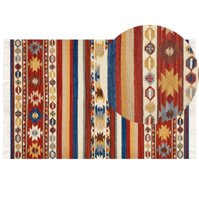 Wool Kilim Area Rug 200 x 300 cm Multicolour JRARAT