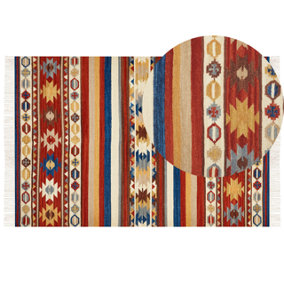 Wool Kilim Area Rug 200 x 300 cm Multicolour JRARAT