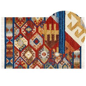 Wool Kilim Area Rug 200 x 300 cm Multicolour JRVESH
