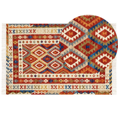 Wool Kilim Area Rug 200 x 300 cm Multicolour OSHAKAN