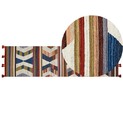 Wool Kilim Runner Rug 80 x 300 cm Multicolour MRGASHAT