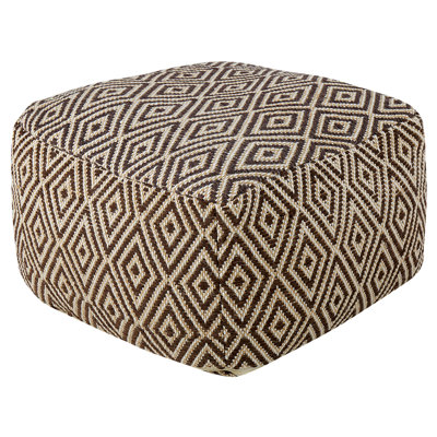 Wool Pouffe Brown and Beige MANISA
