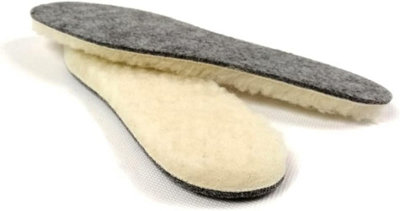 Wool Sheepskin Felt Thick & Fluffy Shoes Insoles Boots Inner Soles ...
