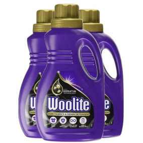 Woolite Dark Fabrics & Denim Laundry Detergent with Keratin Protection 750ml Pack of 3