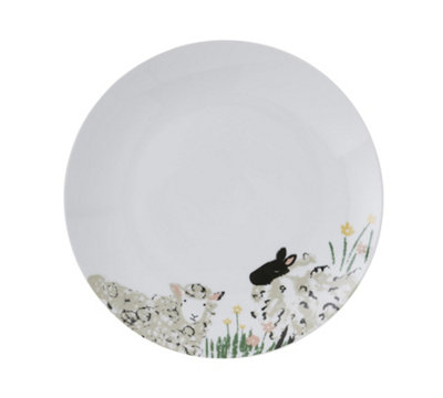 Woolly Sheep Animal Print Porcelain Dinner Plate