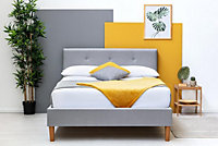 Wootton Scandi Style Upholstered Grey Small Double Bed Frame 4ft