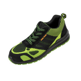 WORK-GUARD by Result Unisex Adult Hicks Leather Trim Safety Trainers Neon Green/Black (10 UK)