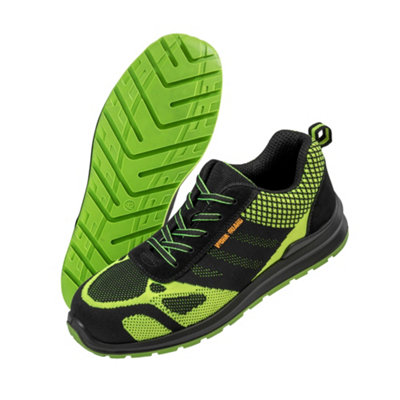 WORK-GUARD by Result Unisex Adult Hicks Leather Trim Safety Trainers Neon Green/Black (7 UK)