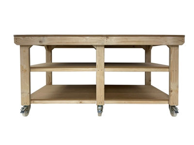 Workbench MDF top, large heavy-duty table (H-90cm, D-120cm, L-210cm ...