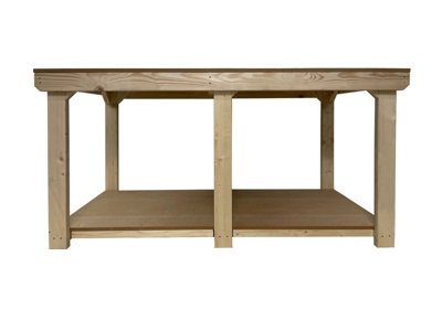 Workbench MDF top, large heavy-duty table (H-90cm, D-90cm, L-180cm)