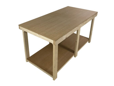 Workbench MDF top, large heavy-duty table (H-90cm, D-90cm, L-210cm)