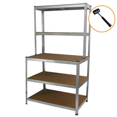 Workbench Table Boltless Worktable Galvanised Metal Shelving Storage ...