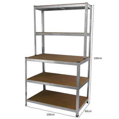 Workbench Table Boltless Worktable Galvanised Metal Shelving Storage ...