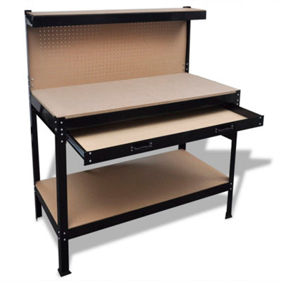 Workbench With Pegboard And Drawer Workbenches