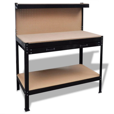 Workbench With Pegboard And Drawer Workbenches