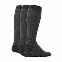 Workforce - 3 Pairs Mens Extra Long Wool Boot Socks 6-11 Blue