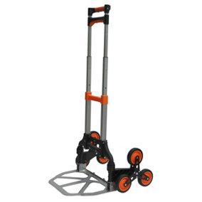 Workhorse Compact Aluminium Stair Climber Sack Truck - Folding Toe Plate with Tri-wheel, 60kg Capacity