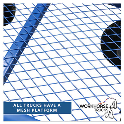 Workhorse Heavy-Duty Industrial Platform Truck - Mesh Sides, Plywood ...