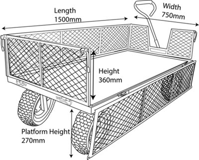 Workhorse Heavy-Duty Industrial Platform Truck With Mesh Sides - 9