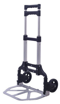 Workhorse Mini Compact Folding Sack Truck - Telescopic Handle with 2 Solid Tyres, 60kg Capacity