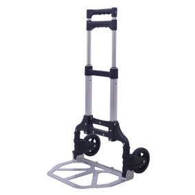 Workhorse Mini Compact Folding Sack Truck - Telescopic Handle with 2 Solid Tyres, 60kg Capacity