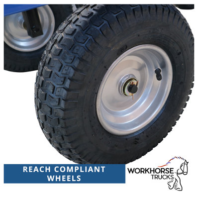 Workhorse Trucks General Purpose Platform Truck With Plywood Base, Puncture Proof Wheels, Without Sides, 400kg Capacity