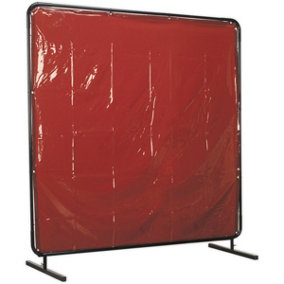 Workshop Welding Curtain & Frame - 1.8m x 1.75m - Easy Assembly - BS EN 1598