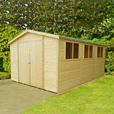 Workspace DD Tongue and Groove Garden Shed Workshop Approx 10 x 15 Feet - 4