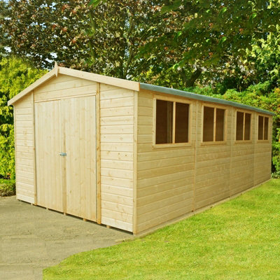 Workspace DD Tongue and Groove Garden Shed Workshop Approx 10 x 20 Feet - 4
