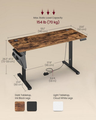 Workstation Pro, Extended Electric Desk with Smart Height Settings ...