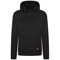 WORKTOUGH BLACK PULLOVER HOODY WITH EMBOSSED LOGO - L