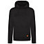 WORKTOUGH BLACK PULLOVER HOODY WITH EMBOSSED LOGO - L