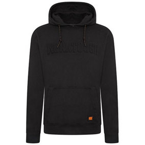 WORKTOUGH BLACK PULLOVER HOODY WITH EMBOSSED LOGO - XL