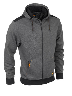 WORKTOUGH CORDURA DARK GREY MARL/BLACK ZIP THRU HOODY - 3XL