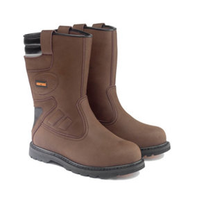 Worktough Safety Rigger Work Boots In  Brown