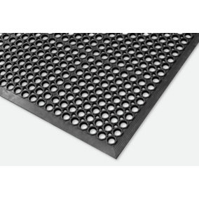 Workzone 80 x 120cm Black - Anti Fatigue Workshop Anti Slip Floor Mat