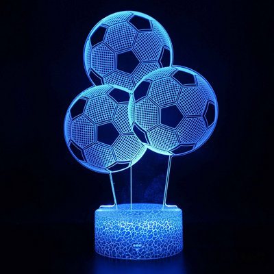 WORLD CUP FOOTBALL 3D VISUAL LED NIGHT LIGHT TOUCH LAMP WITH REMOTE
