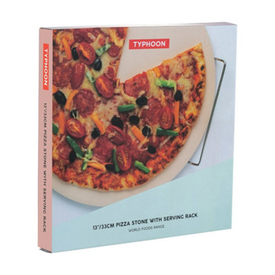 World Foods Pizza Stone with Metal Serving Rack