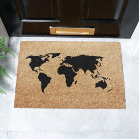 World Map Doormat - Regular 60x40cm