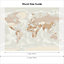 World Map Mural In Neutral (300cm x 240cm)