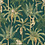 World of Wallpaper Amazonia Monkey Trees Wallpaper Emerald Green (50291-BUR)